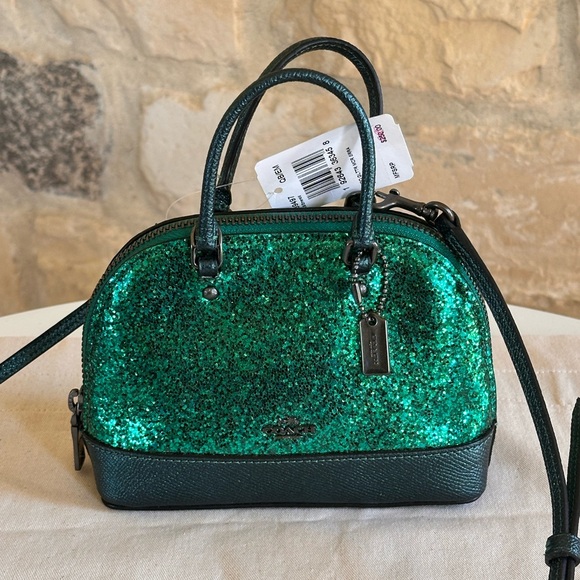 Coach Green Mini Bags with Sparkling Finish - Picture 1 of 11